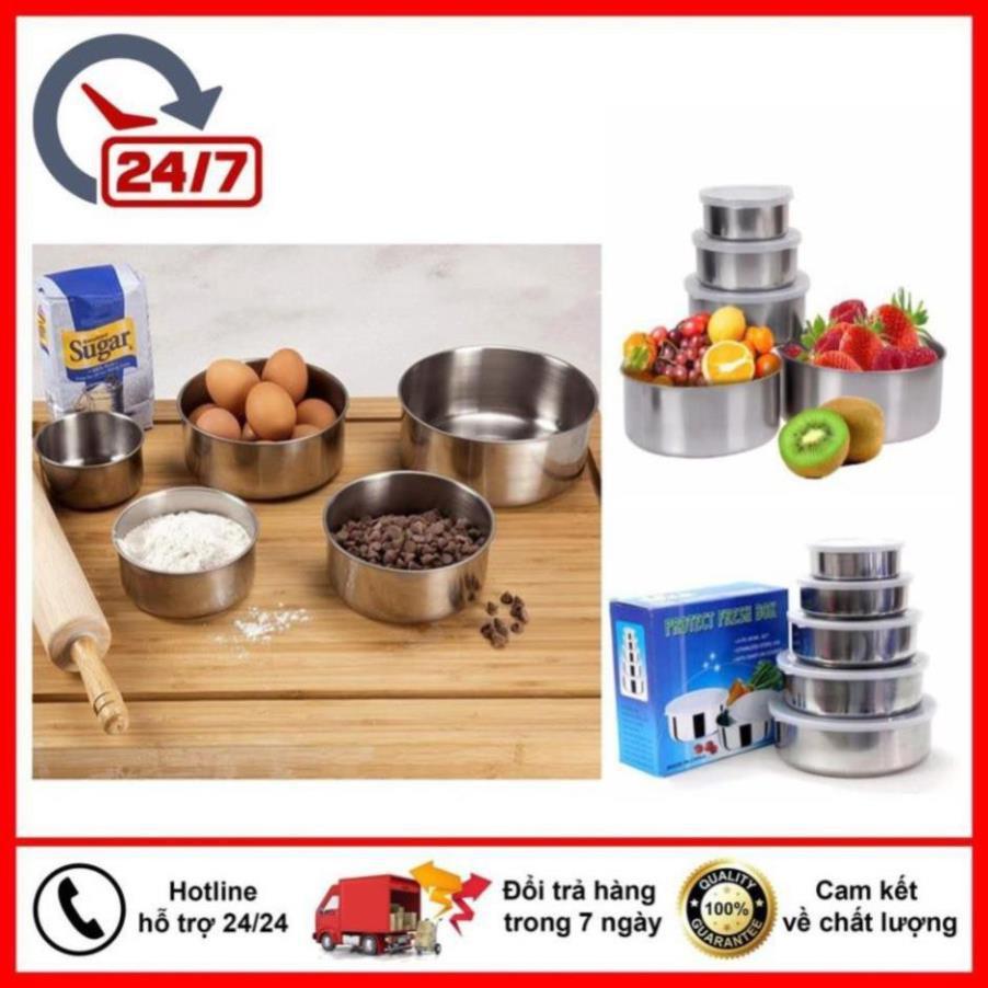 Bộ 5 bát inox đựng thức ăn