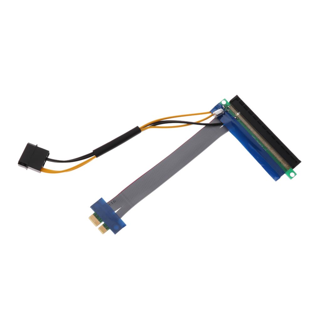 PCI-E 1x to 16x Powered PCIe Extender Adapter Riser Card Flexible Cable