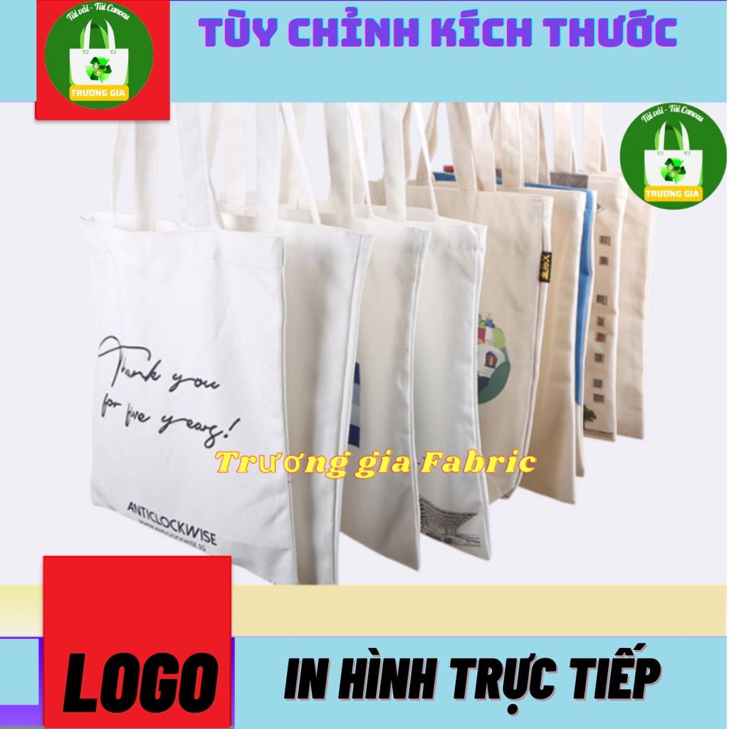 (Màu Mộc) Túi Vải Canvas Túi vải bố Tùy chỉnh kích thước màu đen in logo Quảng cáo thương hiệu doanh nghiệp