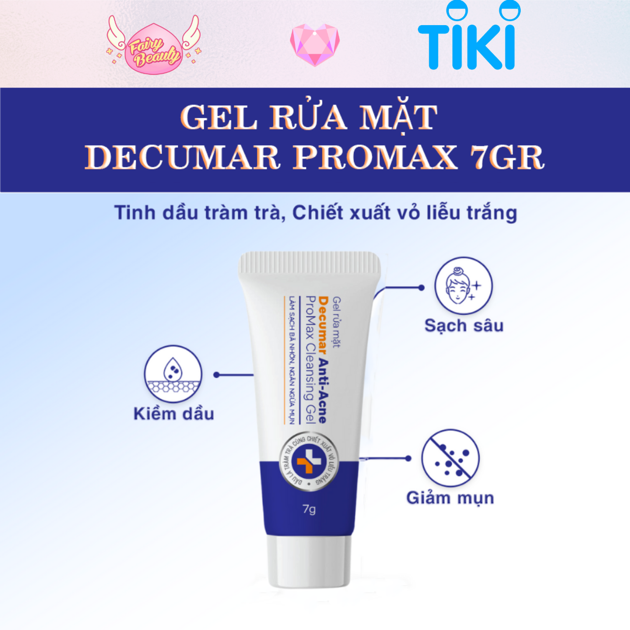 Gel Rửa Mặt Cho Da Mụn Giúp Làm Sạch Sâu & Thông Thoáng Lỗ Chân Lông Anti - Acne Promax Cleansing Gel 100g