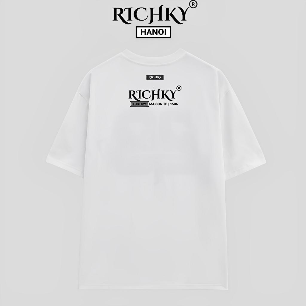 Áo Phông Unisex Richky Luxury Maison TB T Shirt Trắng - RKP04