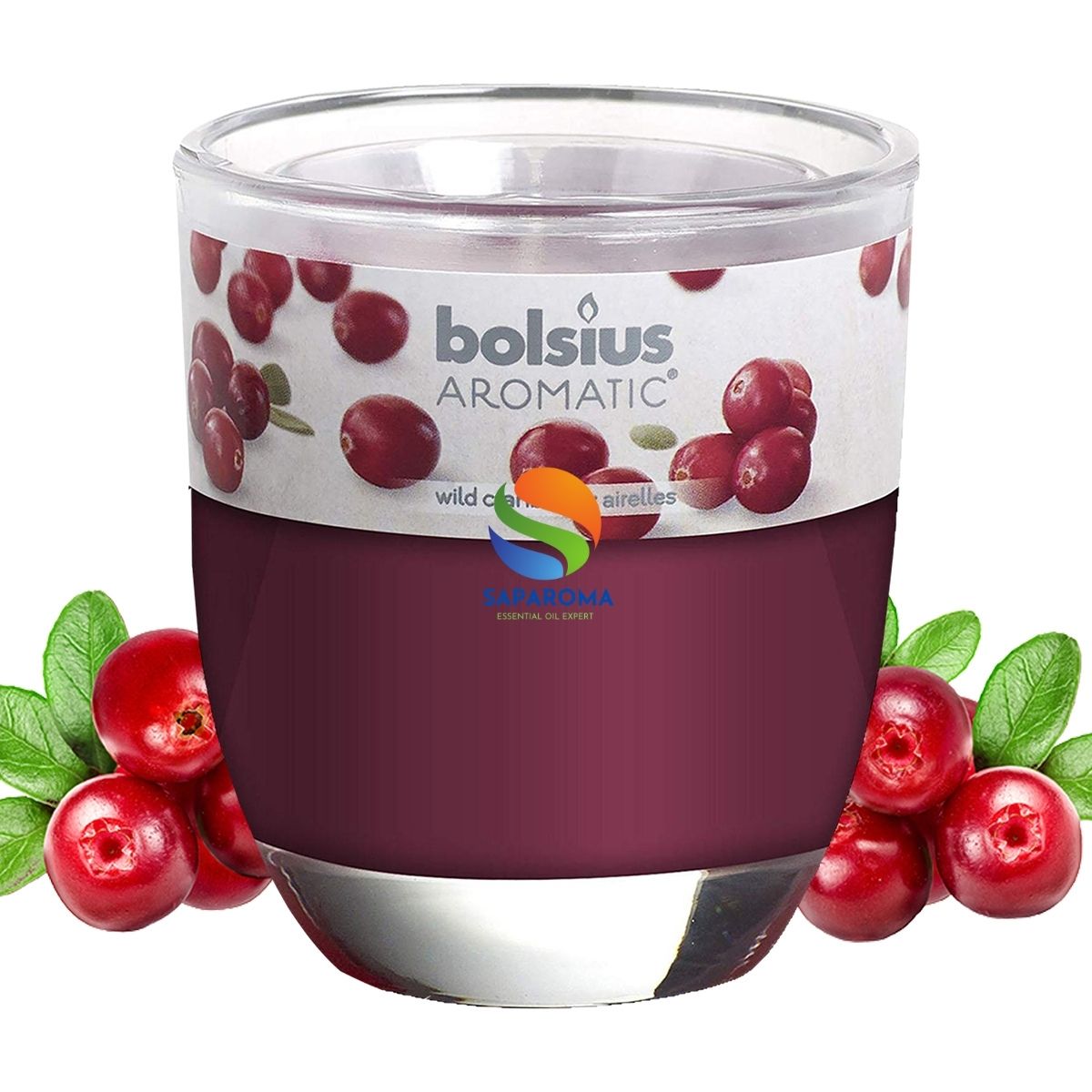 Ly nến thơm tinh dầu Bolsius Wild Cranberry 105g QT024346 - nam việt quất, nến trang trí, thơm phòng, thư giãn, khử mùi