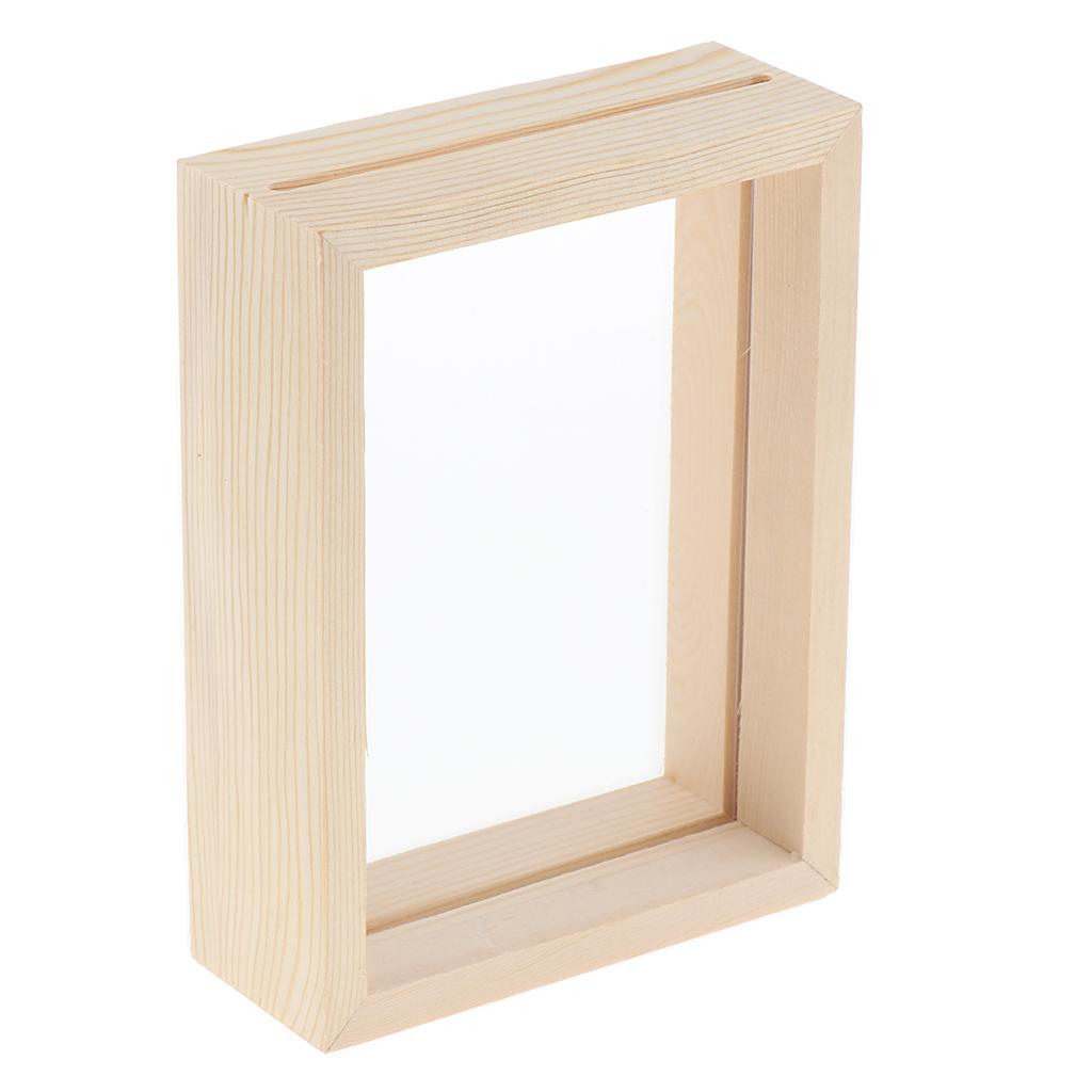 Creative double-sided glass specimen transparent wooden frame