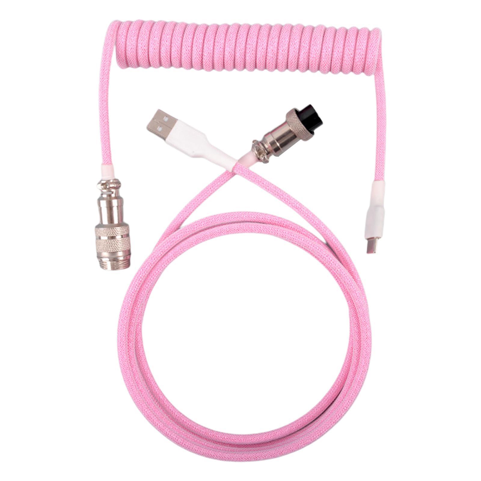 USB Type C Cable Charging Type C to USB Split Cable with Metal Connector for Mechanical Keyboard