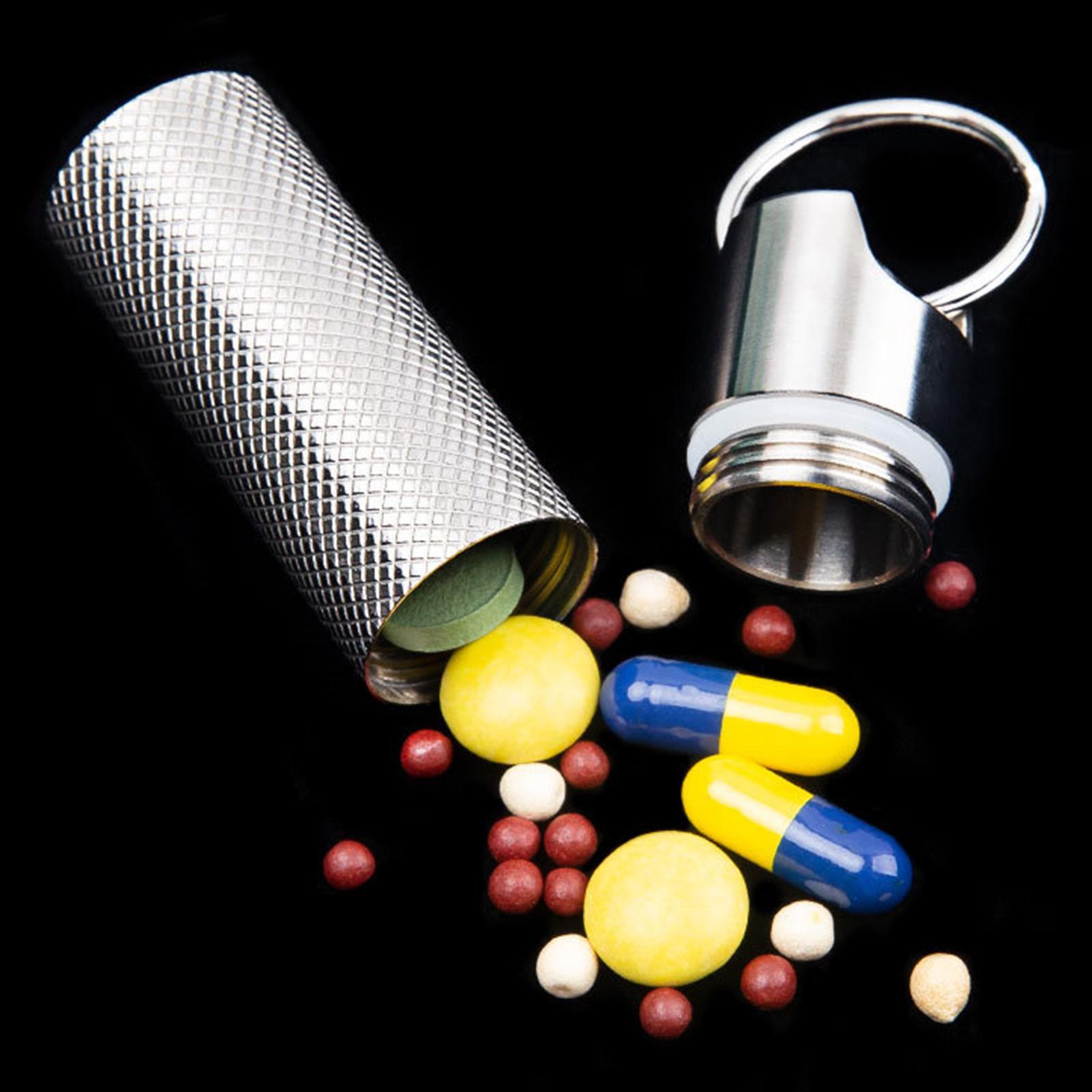 Waterproof Medication Pill Box Pill Fob Bottle Case Capsule Bottle for Hiking Camping