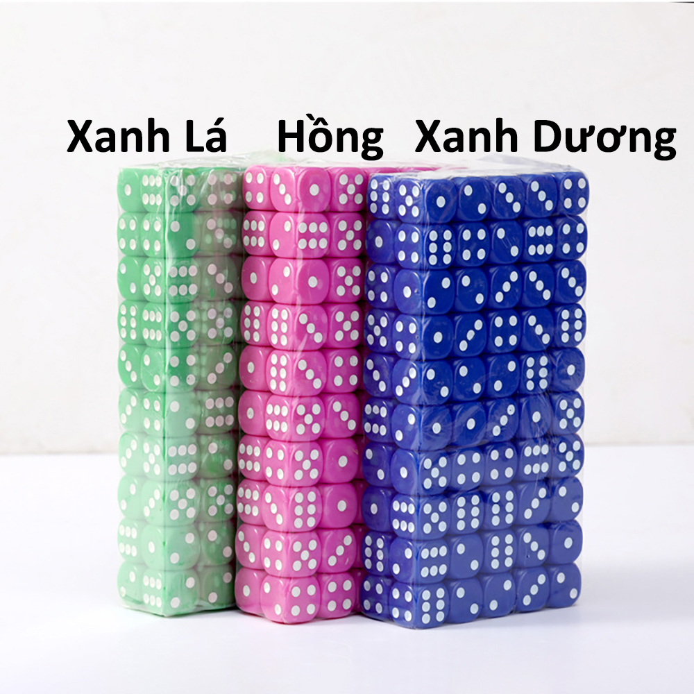 Xúc Xắc Xí Ngầu Giá Rẻ Nhiều Màu Sắc Size 16 Mm