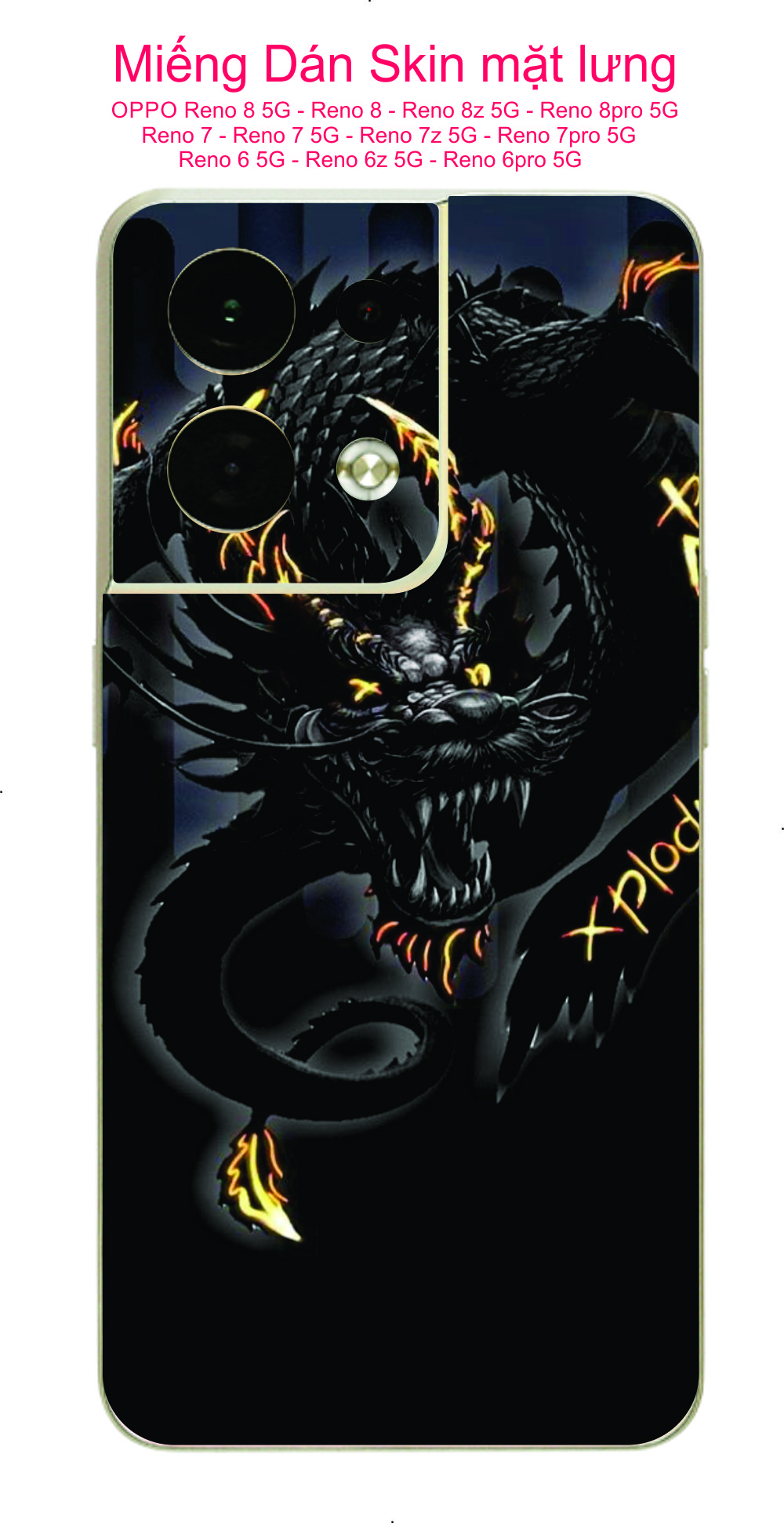Miếng Dán skin mặt lưng dành cho Reno 8z 5G / Reno 8 / Reno 8 pro / Reno 7z 5G / Reno 7 5G / Reno 7 / Reno 6 5G / Reno 6