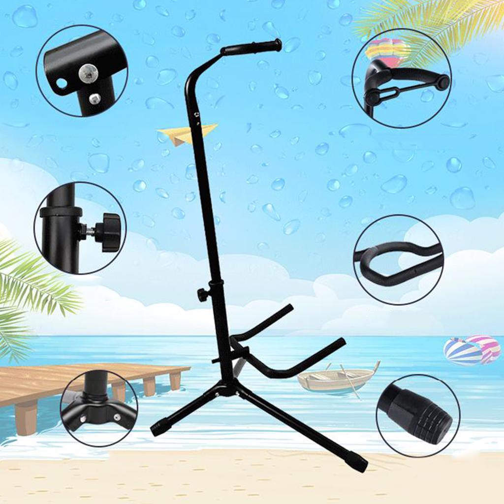 TELESCOPIC GUITAR STAND FOLDABLE ACOUSTIC/ELECTRIC/BASS ADJUSTABLE TRIPOD STAND