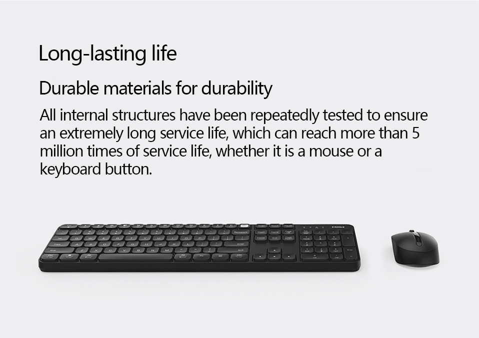 Bộ bàn phím & chuột không dây Xiaomi Ecological Chain MIIIW 104 Phím 2.4GHz Bàn phím USB Chuột thiết kế chống trượt cho văn phòng