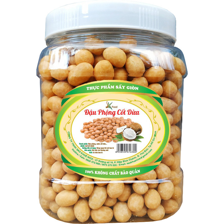 500G Đậu Phộng Rang Tỏi Ớt + 500G Đậu Phộng Da Cá Sấy Thương Hiệu SK FOOD