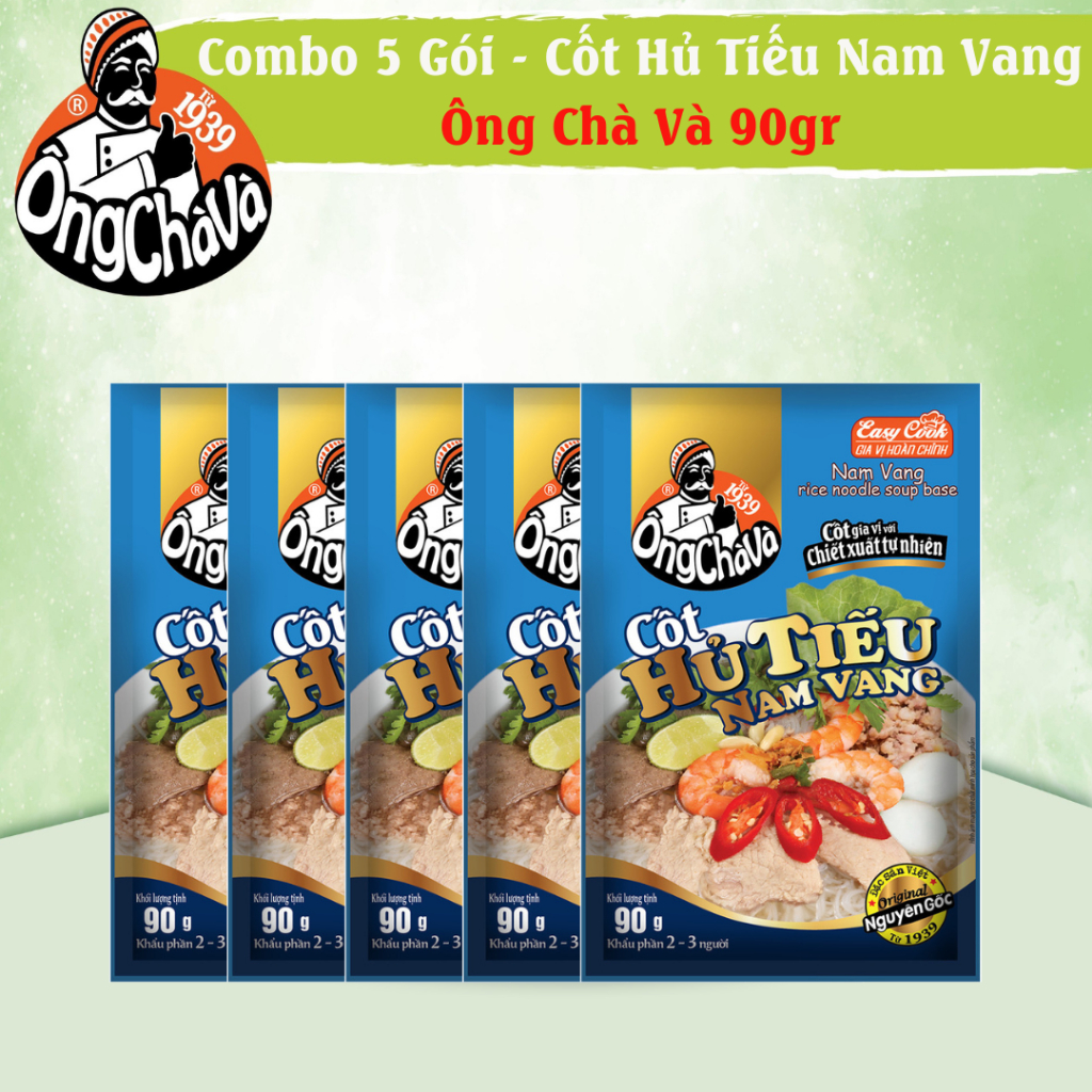 Combo 5 Gói Cốt Hủ Tiếu Nam Vang Ông Chà Và 90gr (Nam Vang rice noodle soup base)