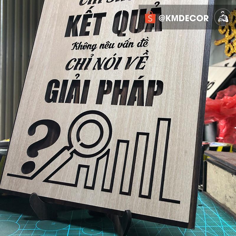 Tranh văn phòng treo tường tạo động lực bằng gỗ kích thước 20x27cm - Mẫu "không nên lý do chỉ show..."