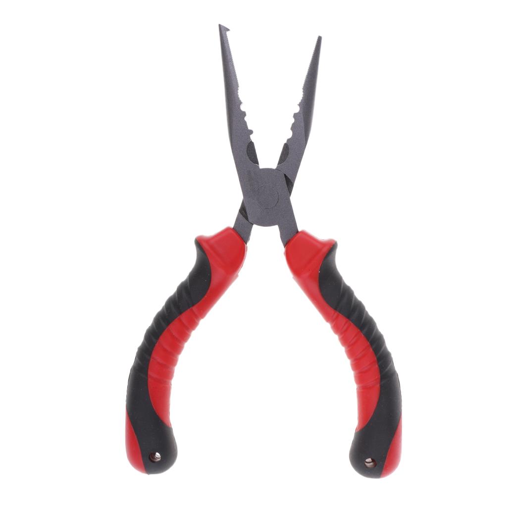 Long Needle Nose Pliers Nipper for Split Ring Hook Remover Line Cutting 17cm
