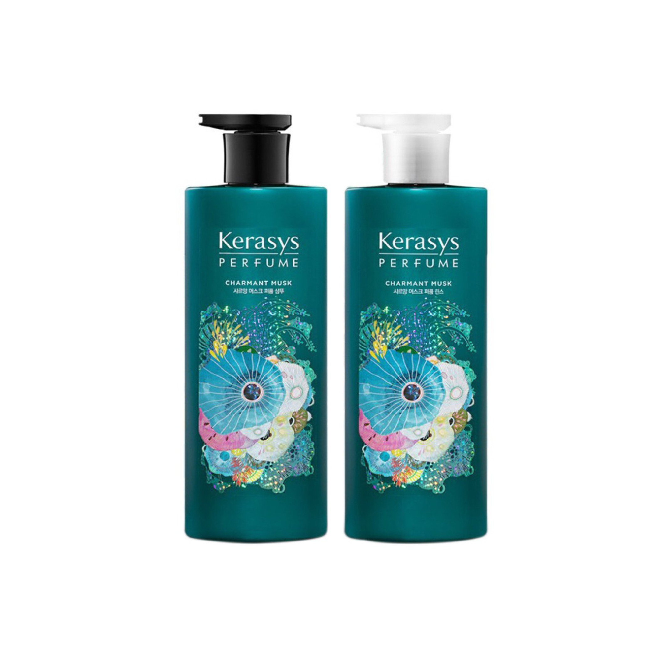 Bộ dầu gội, xả nước hoa cao cấp chống lão hoá và dưỡng ẩm cho da đầu KERASYS CHARMANT MUSK 600ml - Hàn Quốc Chính Hãng