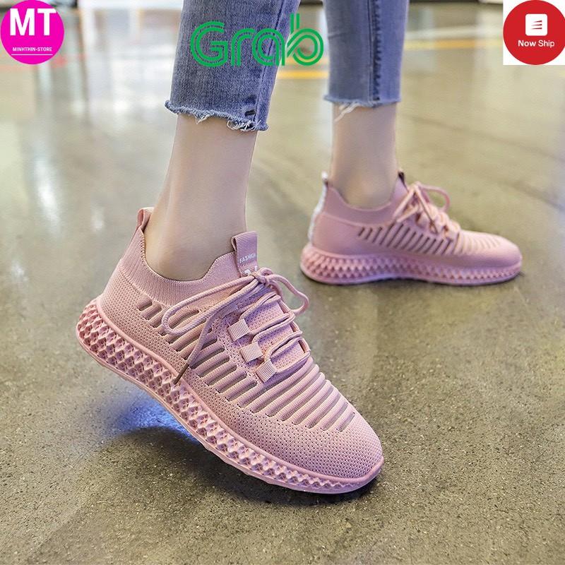 Giày sneaker thể thao tập gym, chạy bộ,aerobic nữ cổ chun thoáng khí đế mềm GN17