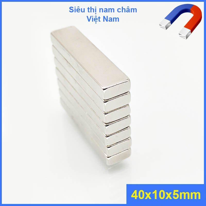Nam châm siêu mạnh kích thước 40x10x5mm set 5 viên, nam châm vĩnh cửu siêu mạnh