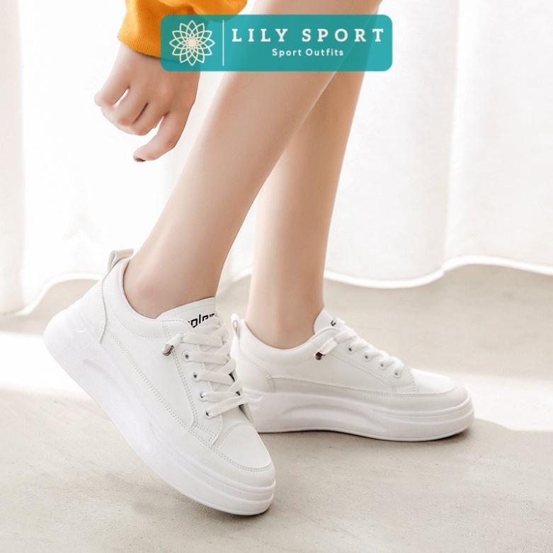 Giày thể thao nữ độn đế sneaker trắng đen bata cao cấp kiểu Hàn Quốc D08