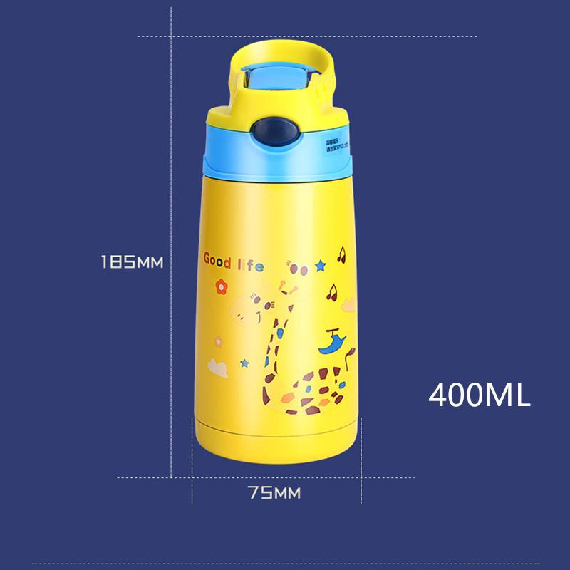 400ml Trẻ Em Inox Giữ Nhiệt Cốc Tập Uống Có Ống Hút Hình Hoạt Hình Chống Rò Rỉ Chân không Trẻ Nhiệt Bình Thermocup