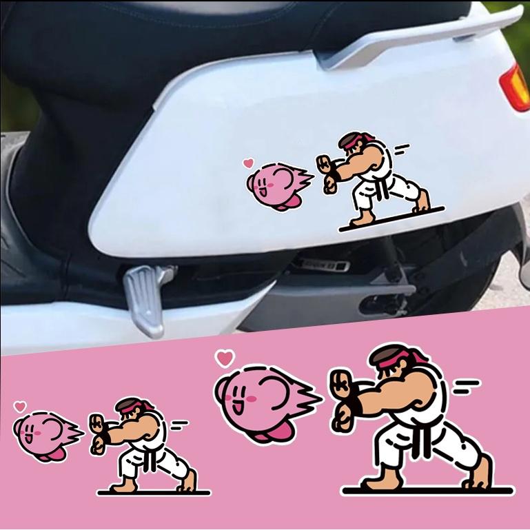 Kirby & KOF Sticker Dán xe máy chống thấm nước Decal trang trí kính chắn gió