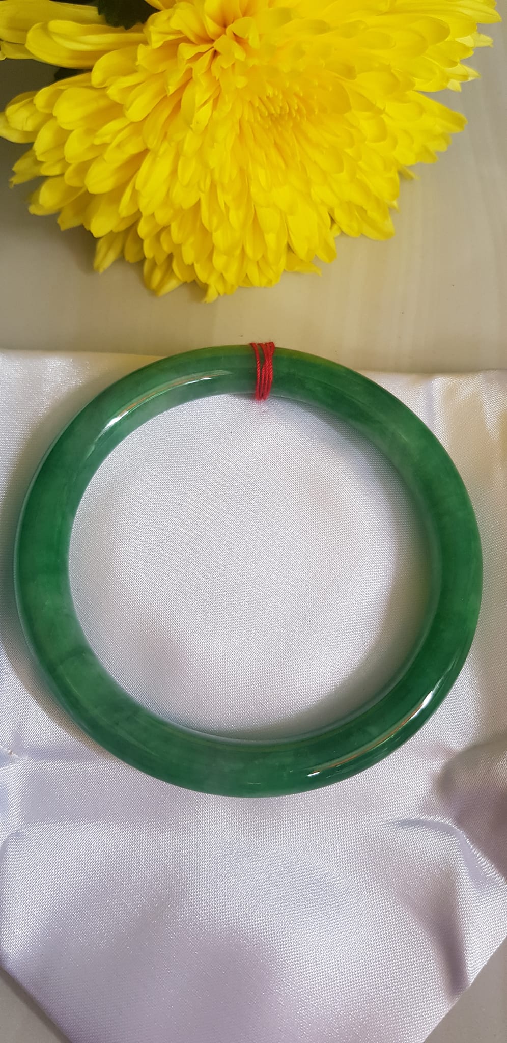 Vòng tay Nam size to đá Cẩm Thạch Đậu Lý QC 66mm x cọng 10mm Vòng màu xanh đậu lý bông đậm đẹp Nam tay to Cân Nặng 78kg - 90kg đeo ạ