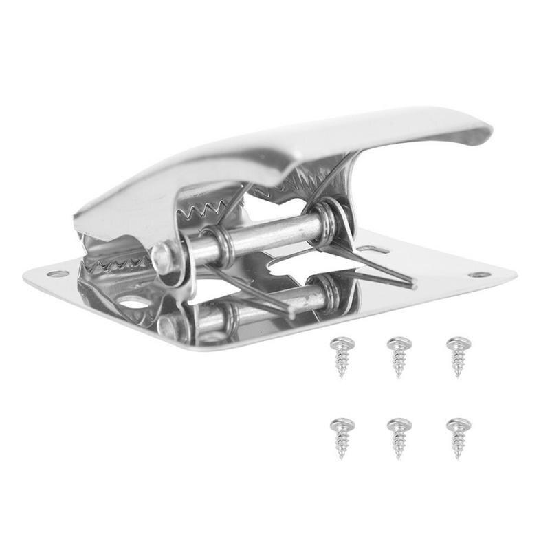1Pc Stainless Steel Fish Fillet Clamp Deep-jaw Fish Tail Clip with 6Mounting Screws for Fishing Board Pesca Fish Cleaning Tools8