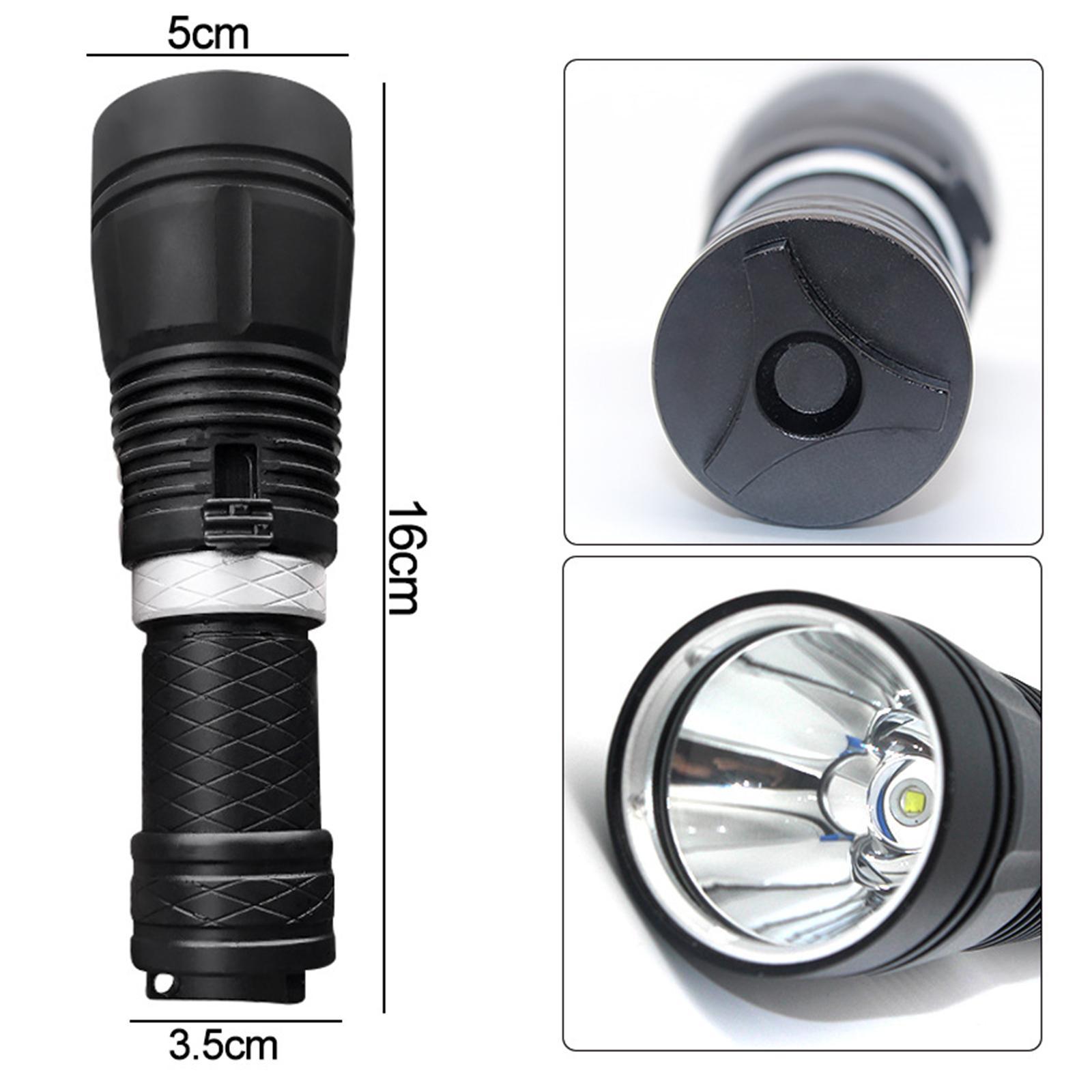 Scuba Diving Flashlight Waterproof Aluminum Alloy Floodlight Diving Light Submarine Light for Underwater Outdoor Fishing Night 80-100M