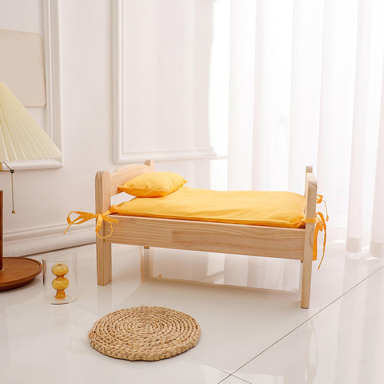 Pet Cat Bed, Small Dog Bed Wooden Kitten House for Indoor Cats and Puppy