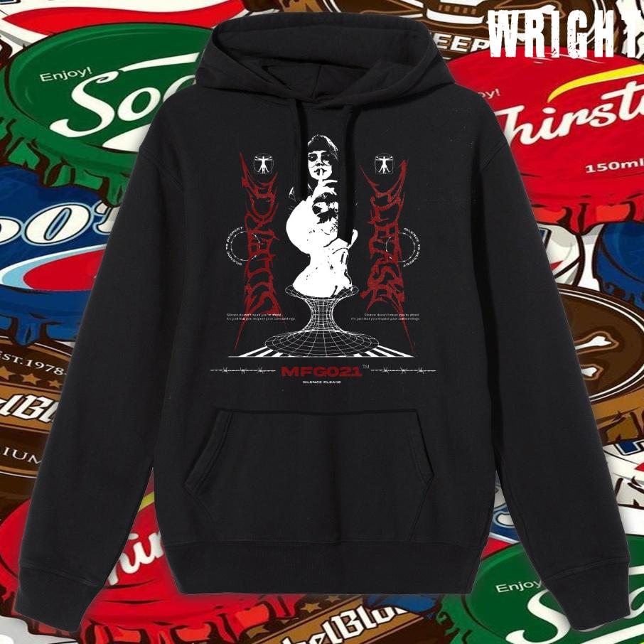 Áo hoodie wright MFG021 silent please streetwear unisex