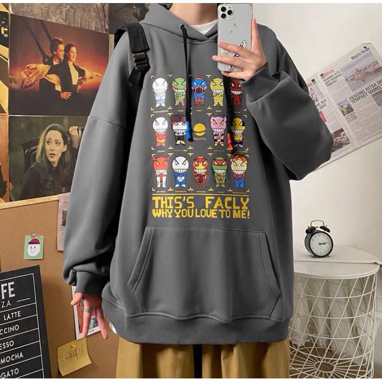 ÁO HOODIE NỈ NAM IN HÌNH SIÊU ANH HÙNG CỰC DỄ THƯƠNG