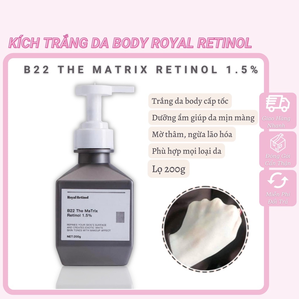 [BẢN MỚI] Kem Ủ  Trắng Body Retinol Niacinamide - Royal Retinol B22 - 2023