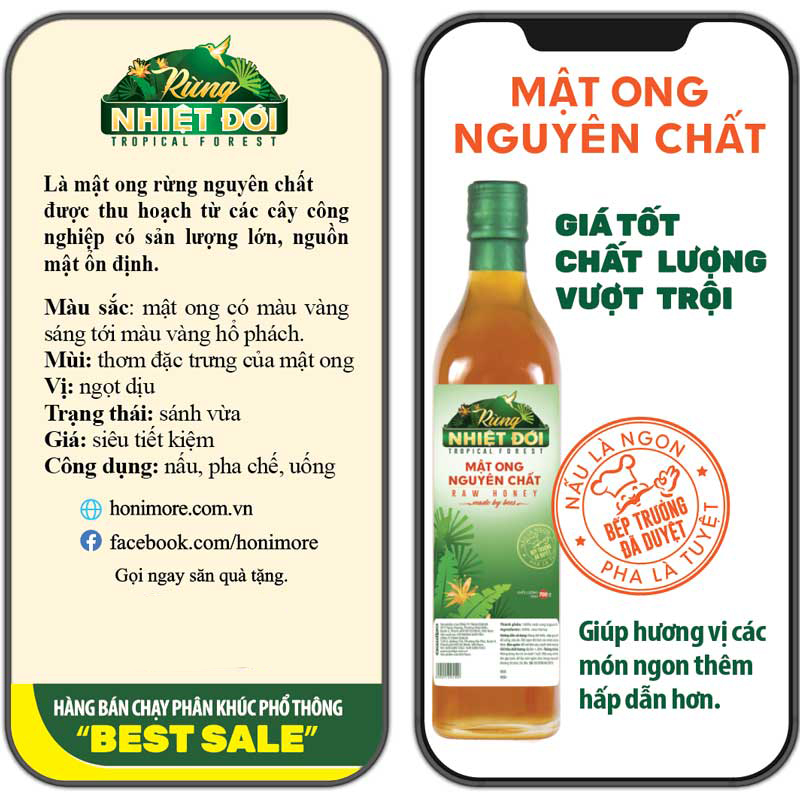 Mật Ong Rừng Nhiệt Đới Honimore (1350g)