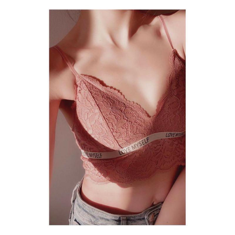 Set Bra Ren Lửng 2 Màu Hot Hit Phối Viền Chữ