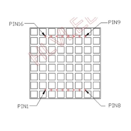 Led matrix 8x8 dot square RED. 3.0
