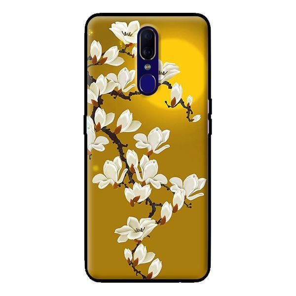 Ốp in cho Oppo F11 Hoa Trắng Nền Vàng - Hàng chính hãng