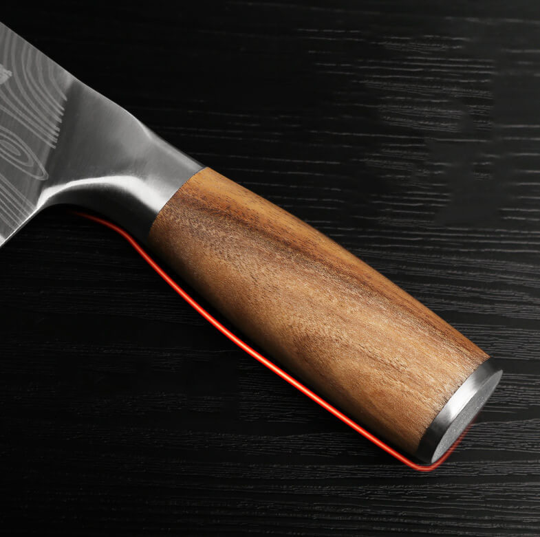 DAO BẾP SANTOKU -DAO BẾP NHẬT THÉP DAMASCUS MÃ DT124