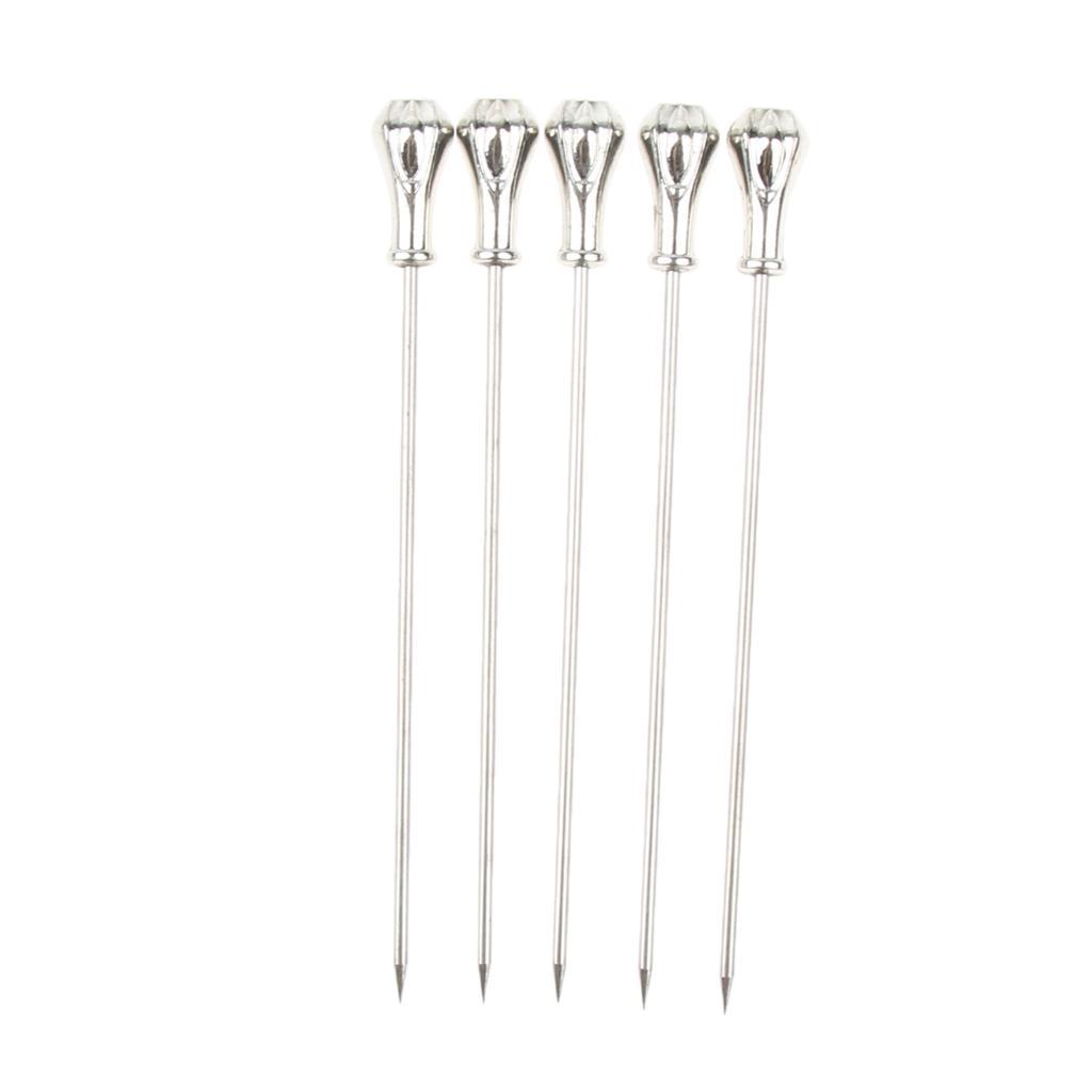 1Pc Stainless Steel Cocktail Pick Fruit Stick Martini Picks Home Bar Tools