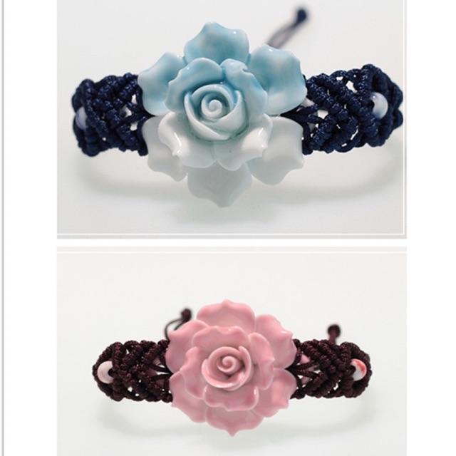 Vòng tay hoa Hồng gốm sứ