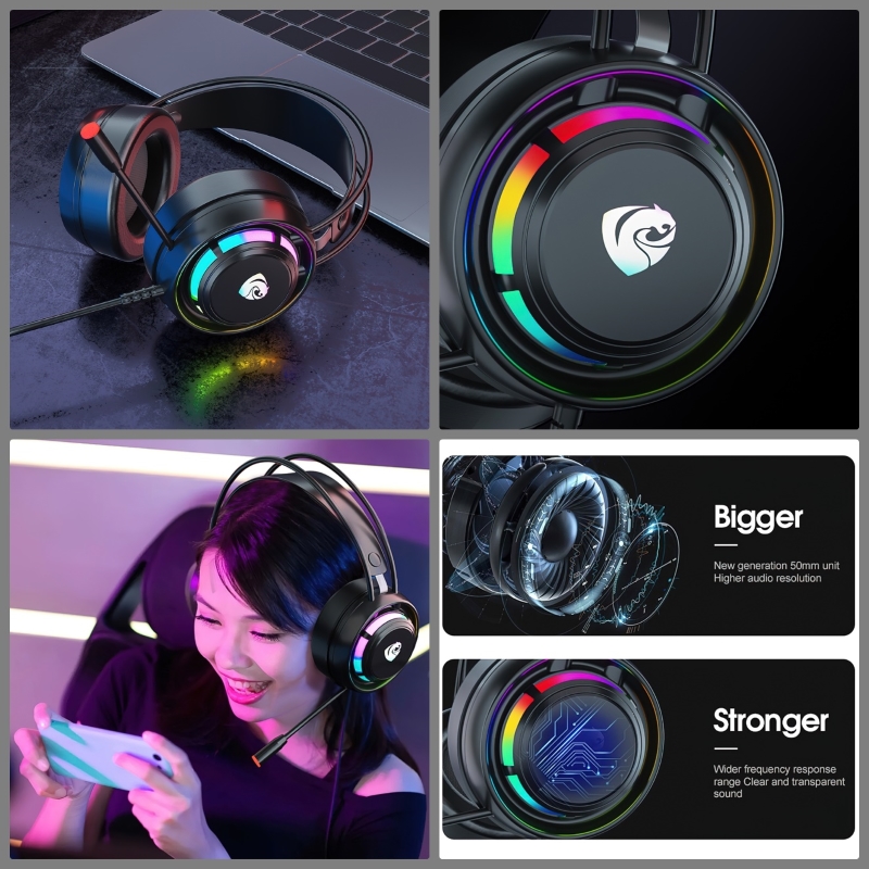 Tai Nghe PSH-300 Led RGB Gaming Headset jack USB tiện lợi cho máy tính