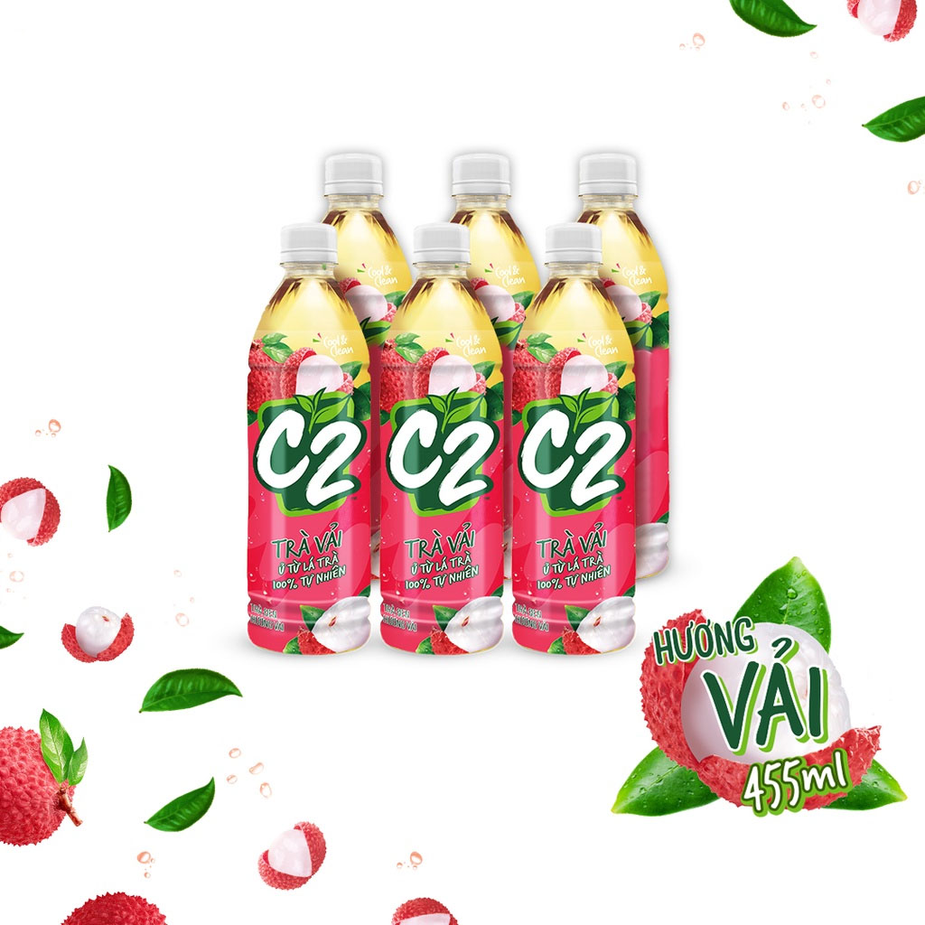 Thùng 24 chai Trà C2 455ml x 24 đủ vị