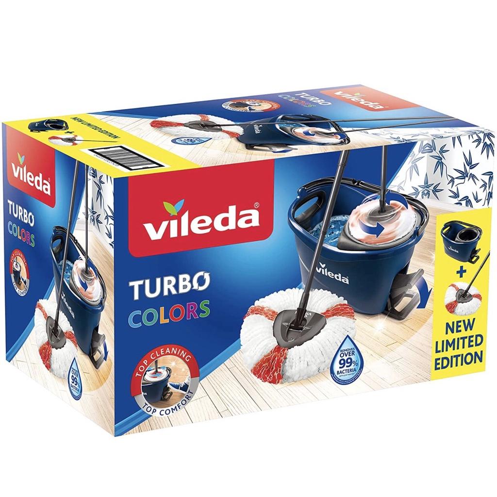 Cây Lau Nhà Vileda Turbo Colors, Cây Lau Nhà 360 Độ Cho Sàn Gỗ Và Sàn Gạch, Made In EU