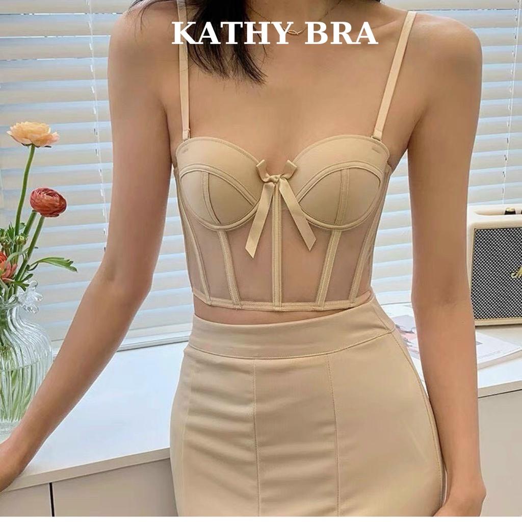 A35 Áo Corset KATHY BRA Kiểu Định Hình Chống Cuộn Bra Kiểu Dáng Croptop Cao Cấp Hàng Quảng Châu Có Gọng Đẹm Mút Vừa