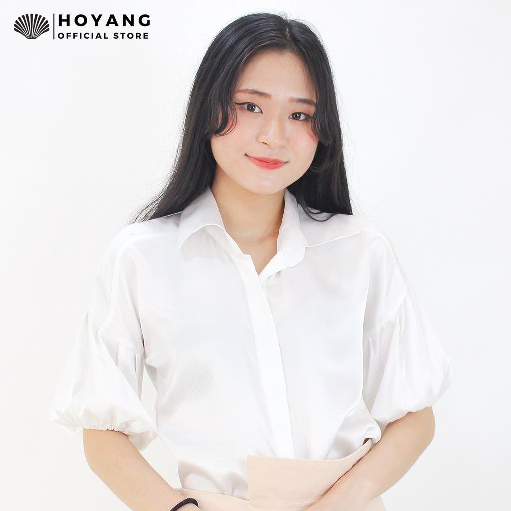 Áo Sơ Mi Trắng Phi Lụa Mềm Mượt HOYANG AHY59