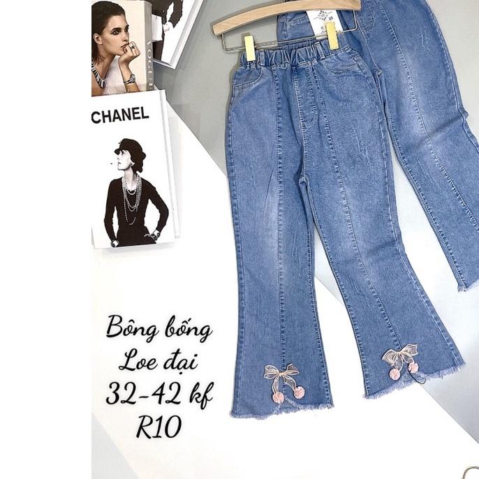 quần jean ống suông bé gái hàng xuất khẩu nga size đại cồ 24-49kg, quần dài ống rộng jean bé gái