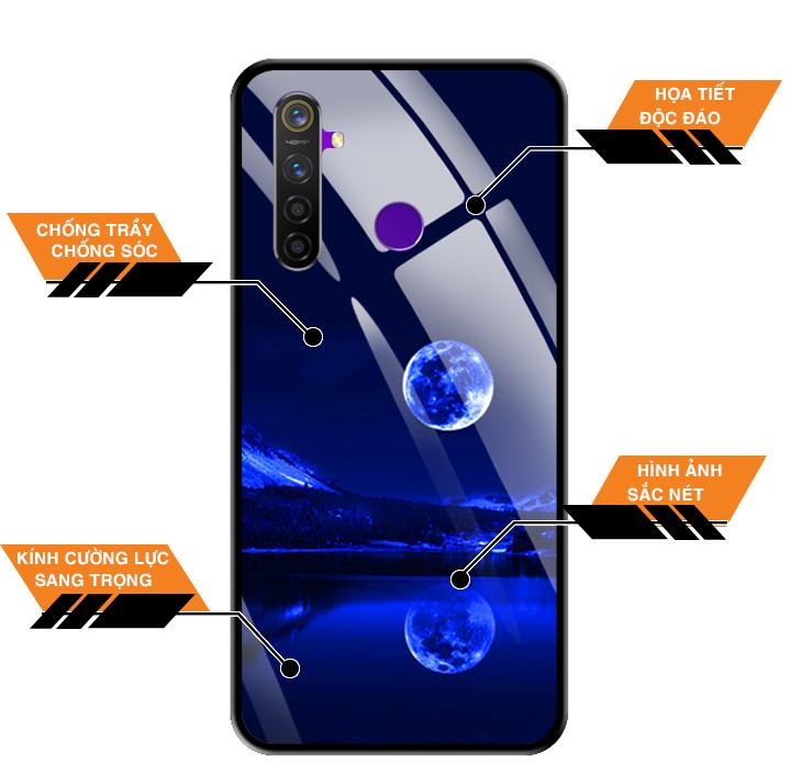 Ốp lưng kính cường lực cho điện thoại Realme 5 Pro - 0269 MOON02 - Hàng Chính Hãng