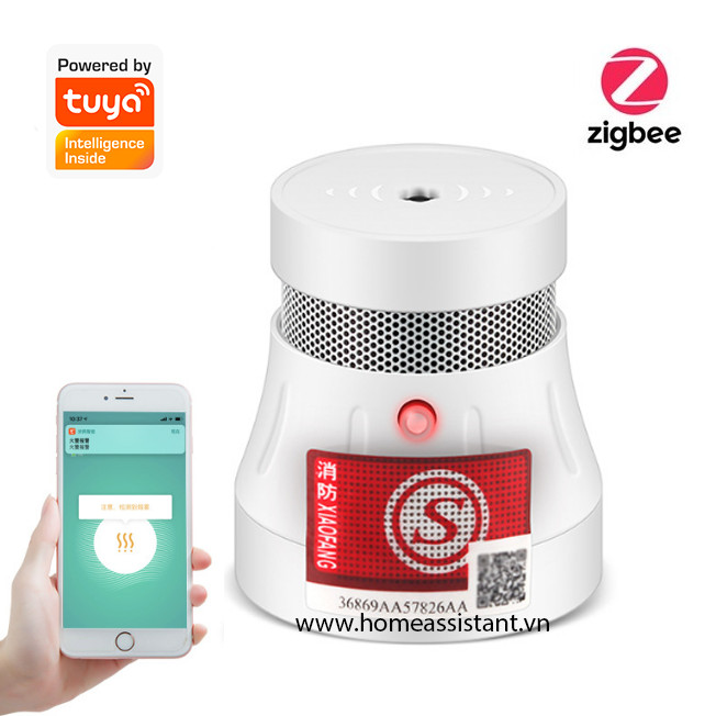 Đầu Báo Khói Cảnh Báo Hỏa Hoạn Zigbee 3.0 Tuya ZW04