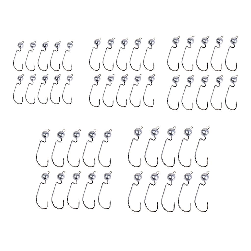 10pcs Weighted Fishing Hooks Crank Hook with Lead for Swimbaits 3.5g