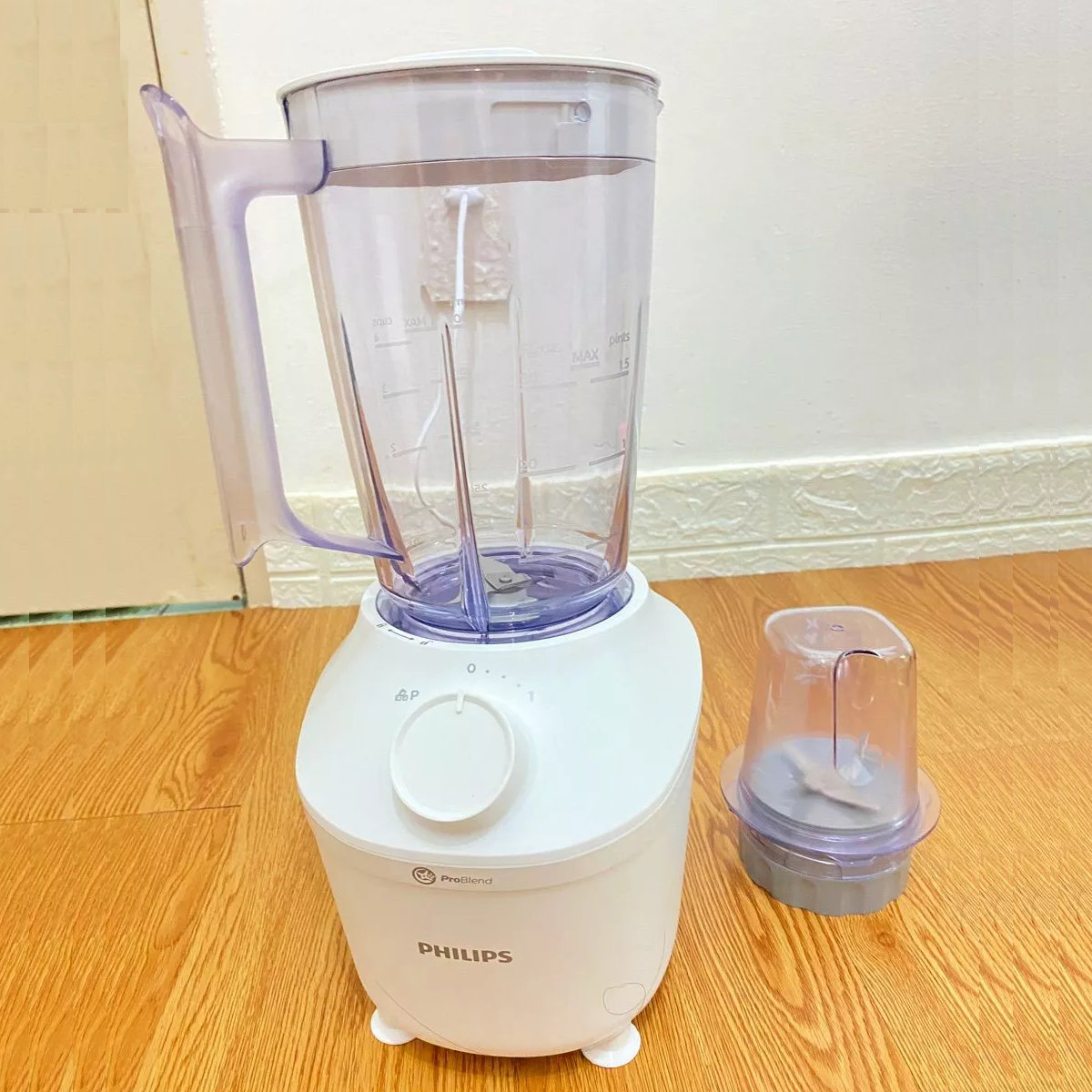 Máy xay sinh tố 2 cối Philips HR2041/10 công suất 450W, xuất xứ Indonesia - Hàng chính hãng