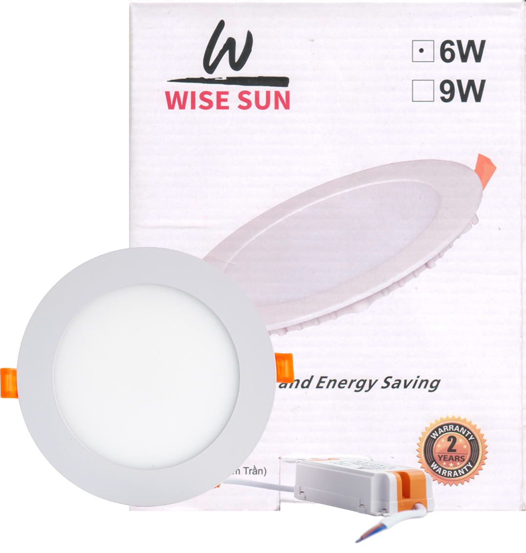 Đèn Âm Trần Tròn Wise Sun - Công suất 6W ánh sáng trắng 6500K - hàng chính hãng