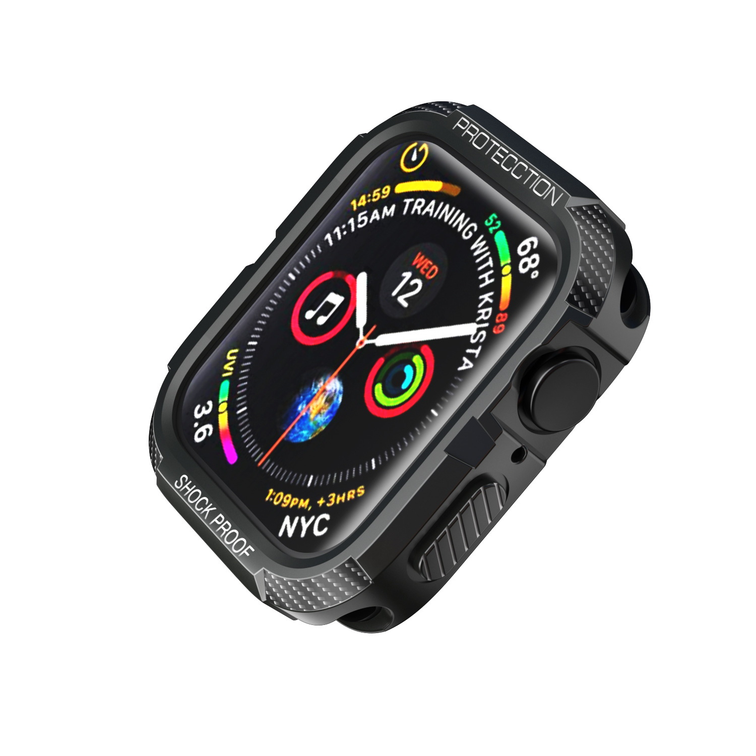 Ốp Bảo Vệ Case Armor Carbon cho Apple Watch Series 8 / Apple Watch Series 9 Size 41mm/45mm - Hàng Chính Hãng