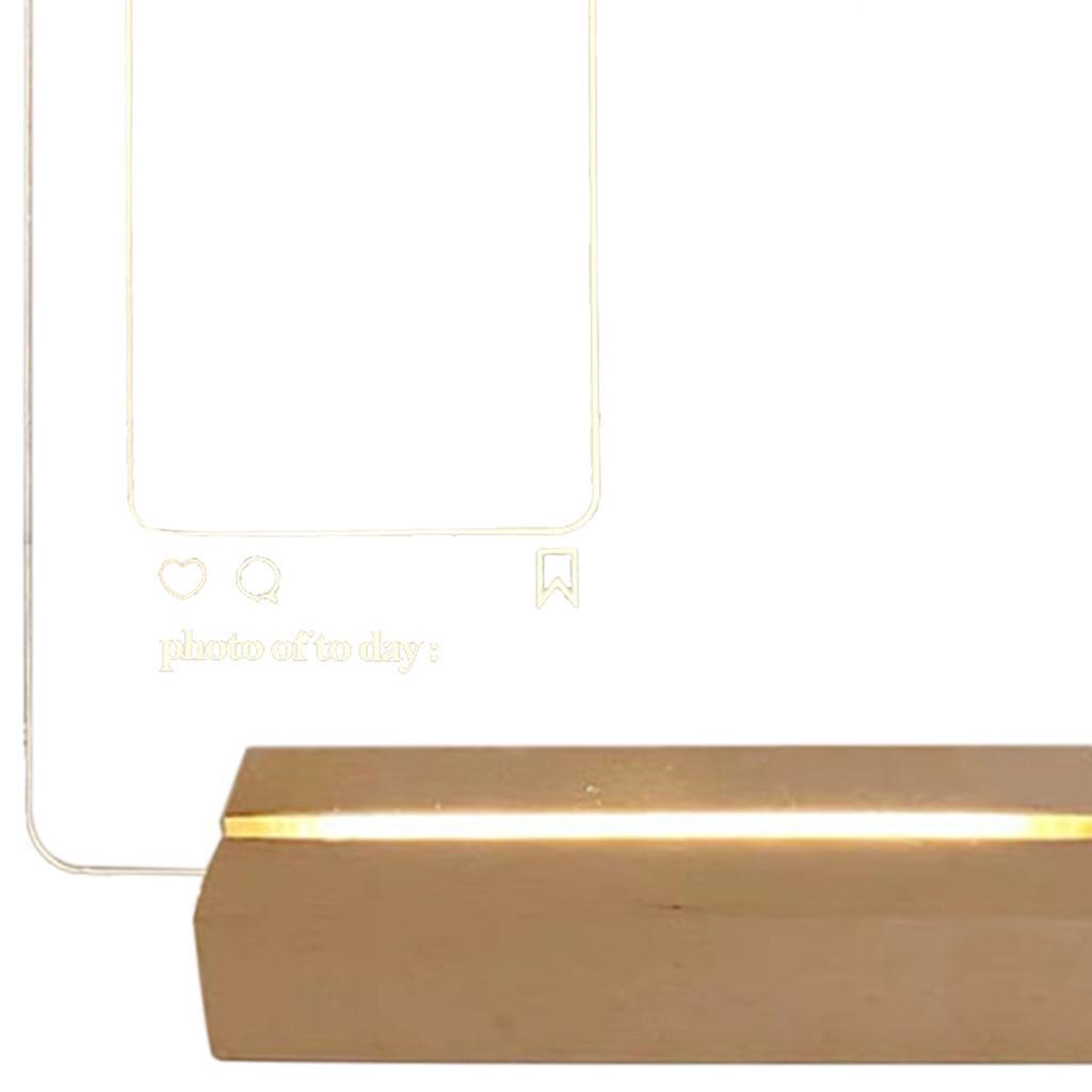 Acrylic Message Board Note Board LED Light Writing Board Style 1